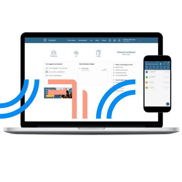 Nem brugerflade på DataLøn på pc og smartphone